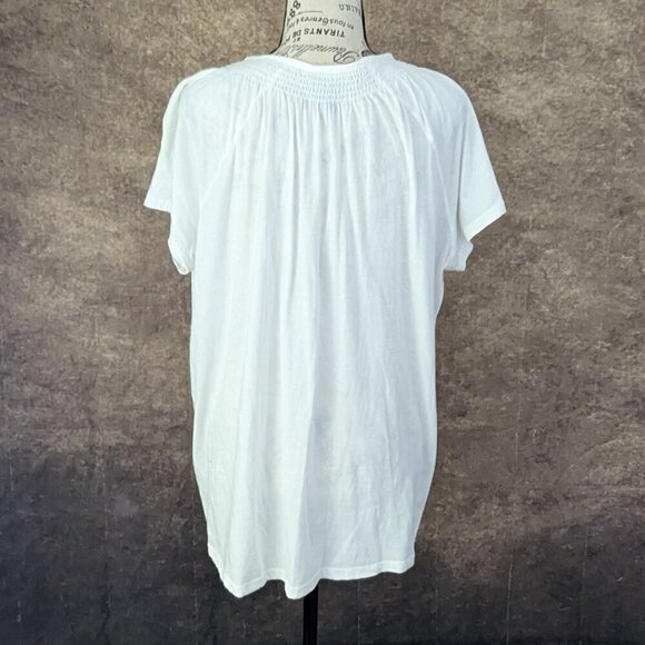 LAUREN RALPH LAUREN LRL Cotton T-Shirt Tie Detail Classic Fit White Plus Size 1X - Picture 4 of 6